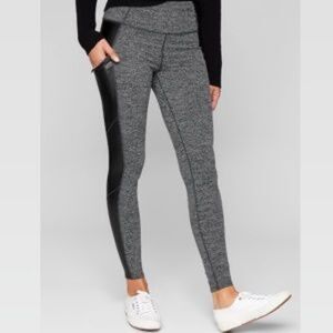 NWOT Athleta Herringbone Luxe Metro Drifter Faux Leather Leggings